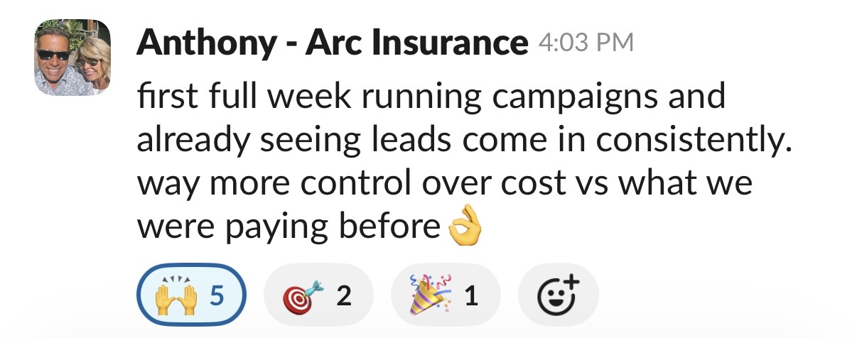 Screenshot of Review from Slack