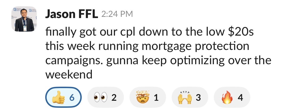 Screenshot of Review from Slack