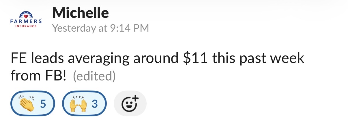 Screenshot of Review from Slack