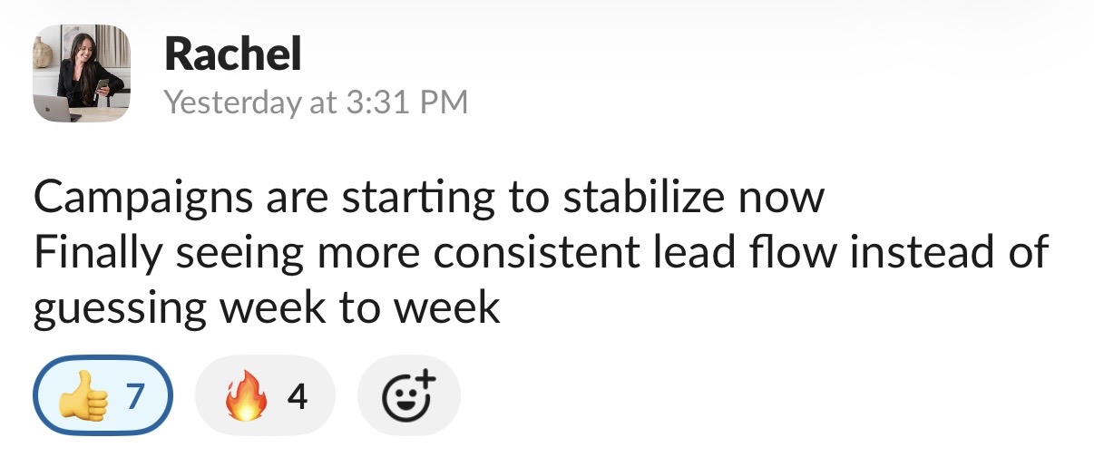 Screenshot of Review from Slack